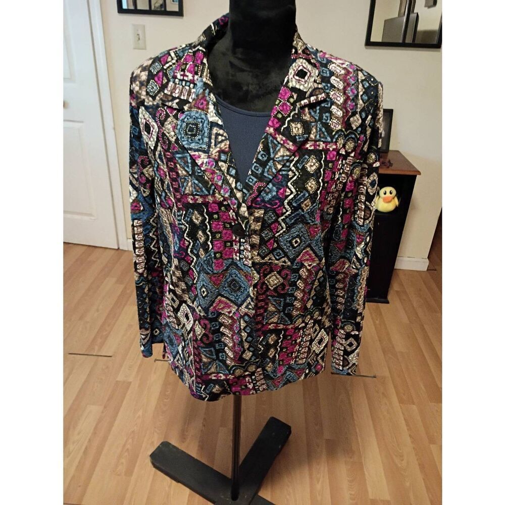 Medium Southern Lady 2pc Tank Muscle Top with Open Front Over Shirt Blouse
